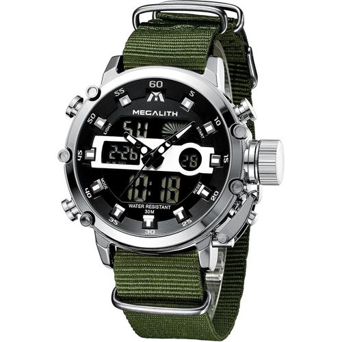 Herrenuhr Sportlich Militär Digitaluhr LED Groß Zifferblatt Uhren fur Männer Digital Analog Armbanduhr Herren Wasserdicht Stoppuhr Wecker Kalender