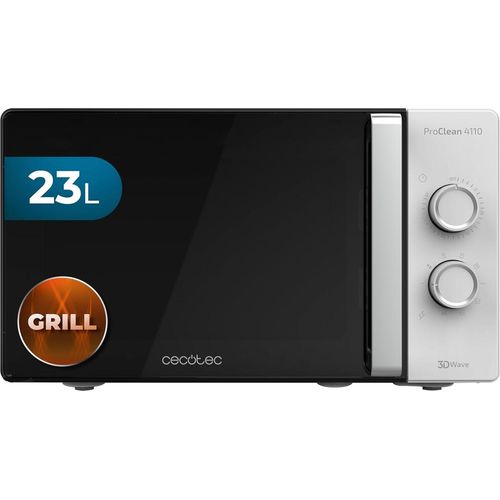 Mikrowelle Pro Clean 6110. 800 W, Grill 1000 W, 23 L, Ready 2 Clean Beschichtung 3D Wave Frontspiegel 8 Programme, 100 Min Timer, LED