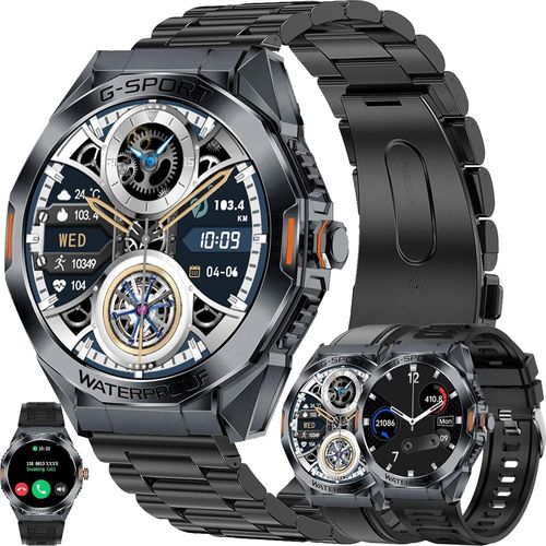 mit Telefonfunktion, 1,46” AMOLED Fitness Smart Watch Fitness Tracker Sportmodi