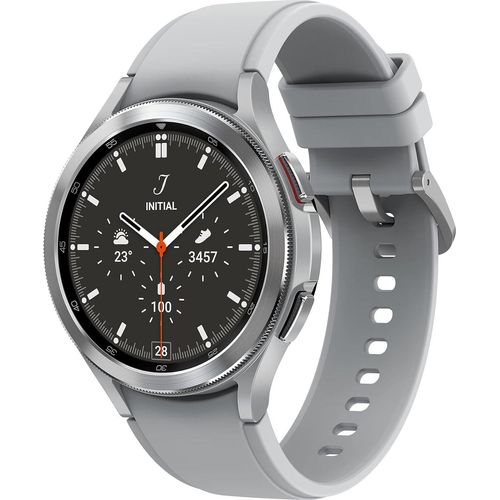 Samsung Galaxy Watch4 Classic Round Bluetooth Smartwatch Wear OS rotierende Lünette Fitness Uhren Fitness Tracker 46 mm Silber