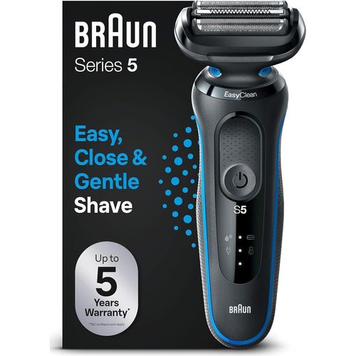 Braun Series 5 Elektrorasierer, EasyClean Rasierer Herren, Wet & Dry, Geschenk Mann