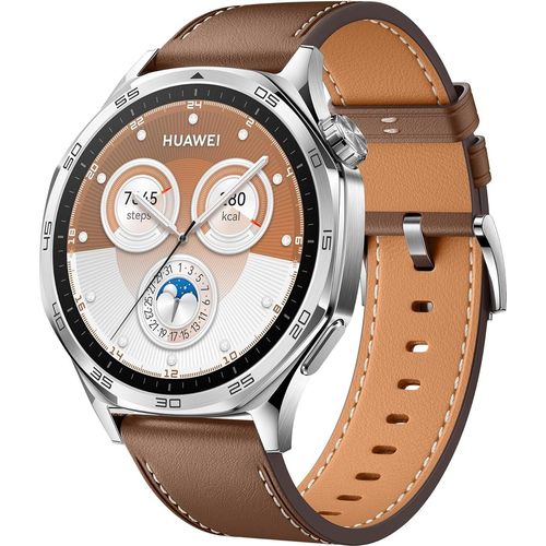 Huawei Watch GT 5 46mm Smartwatch, Kunstvolles Design, Lauf- & Fahrradfunktionen, Gesundheitstracker, 14 Tage Akku, iOS & Android, Braun
