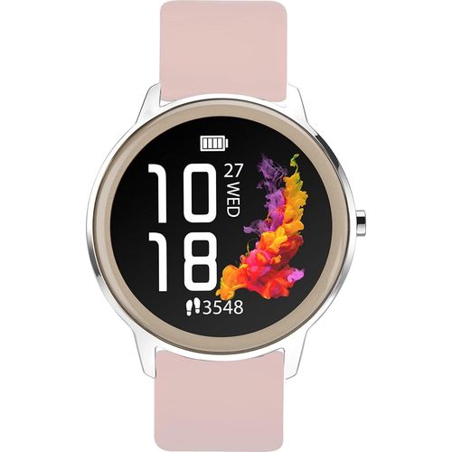 Sekonda Damen Smartwatch 42mm, Herzfrequenz- & Schlafmonitor, Fitness- & Musikfunktionen, Silikongurt