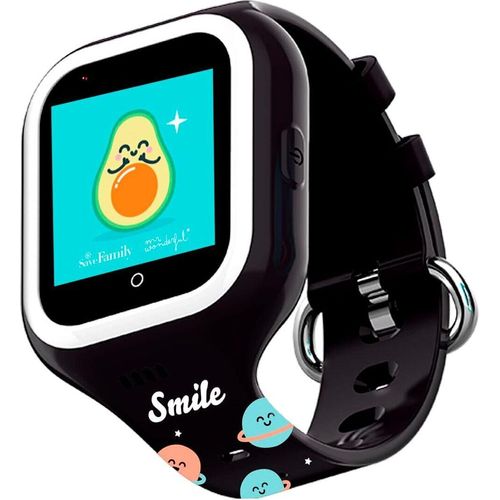 Kinder-Smartwatch mit GPS, Video- und Sprachanrufen, SOS-Taste, Schulmodus, IP67 wasserdicht, animierten Hintergründen und Sicherheitszonen.