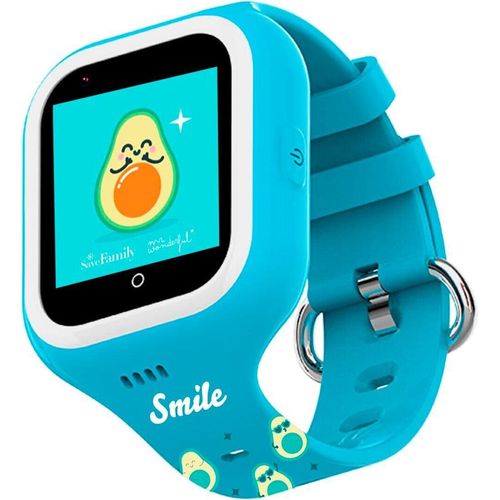 Kinder-Smartwatch mit GPS, Video- und Sprachanrufen, SOS-Taste, Schulmodus, IP67 wasserdicht, animierten Hintergründen und Sicherheitszonen.