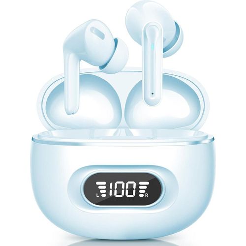 Kopfhörer Kabellos Bluetooth 5.3 In Ear Kopfhörer, 72 Std, LED-Anzeige, ENC Lärmreduzierung, HiFi Stereo Ohrhörer, IPX8 Wasserdicht