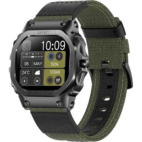 Pulsuhr Blutdruck Schlaftracker IP68 Wasserdicht Sportuhren Herren Smart Watch iOS Militär Uhr Outdoor Smartwatch Telefonfunktion