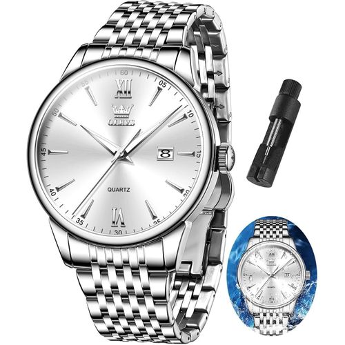 Herren uhr Lässiger Bicolor Herrenuhren mit Datum, Klassisch Analog Quarzuhr Geschenke für Männer, Armband Uhr mit Römische/Arabischen Zahlen