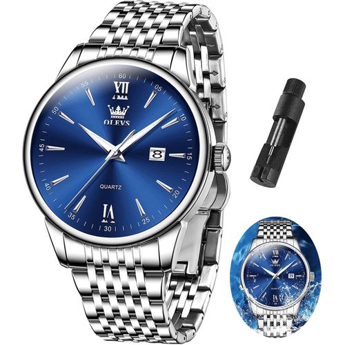 Herren uhr Lässiger Bicolor Herrenuhren mit Datum, Klassisch Analog Quarzuhr Geschenke für Männer, Armband Uhr mit Römische/Arabischen Zahlen