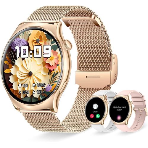 mit Telefonfunktion Always-on-Display Smart Watch 100+ Sportmodi Fitnessuhr für iOS Android Fitness Tracker mit Schlafmonitor Pulsuhr Schrittzähler