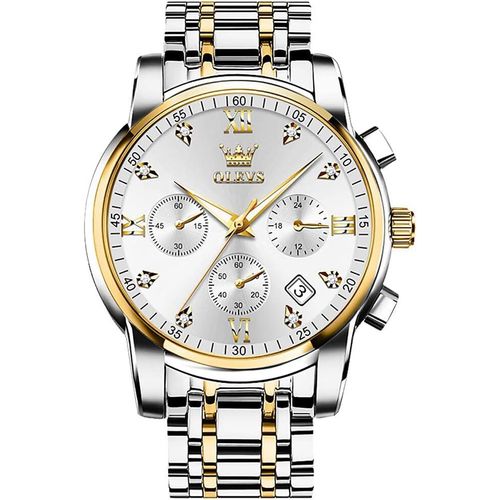 Herren Quarzuhr Edelstahl, Analoge Luxus Herrenuhr mit Diamant-Details, Multifunktionales Design, Klassische Herrenarmbanduhr für Eleganz und Stil