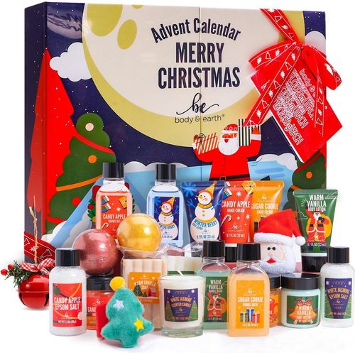 Festlicher Adventskalender mit 24 Überraschungen – Badebomben, Handcremes und mehr für das perfekte Weihnachtsgeschenk!