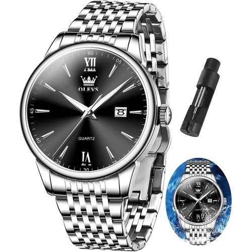 Herren uhr Lässiger Bicolor Herrenuhren mit Datum, Klassisch Analog Quarzuhr Geschenke für Männer, Armband Uhr mit Römische/Arabischen Zahlen