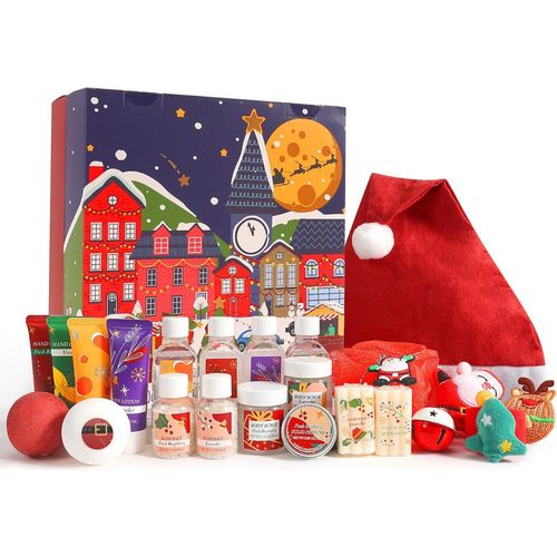 Festlicher Adventskalender mit 24 Überraschungen – Badebomben, Handcremes und mehr für das perfekte Weihnachtsgeschenk!