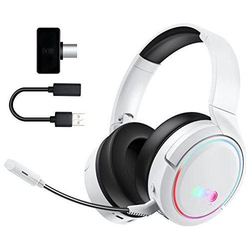 Wireless Gaming-Headset, Bluetooth-Kopfhörer-Mikrofon, 2,4 GHz-Kopfhörer, Over-Ear-Surround-Sound, Ultra-niedrige Latenz PS4, PS5, Switch, Xbox, PC,