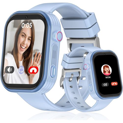 4G Smartwatch Kinder mit GPS und Telefon, Nachrichten, Schulmodus, 7 Spiele, SOS, GPS, Kamera, Anrufe