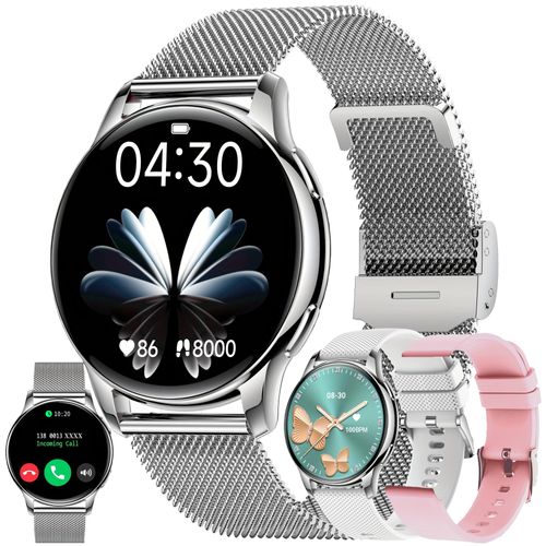 3,35 cm AMOLED-Smartwatch für Damen, Smart-Fitness-Uhr Anrufintegration, mehrere Sportmodi, kabellose Anruf-Smartwatch für Android und iPhone