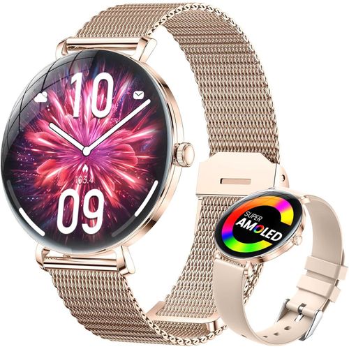 Fur Damen Smartwatch mit Telefonfunktion IP68 wasserdicht, 180+Zifferblätter Menstruationszyklus Schrittzähler, Herzfrequenzmesser