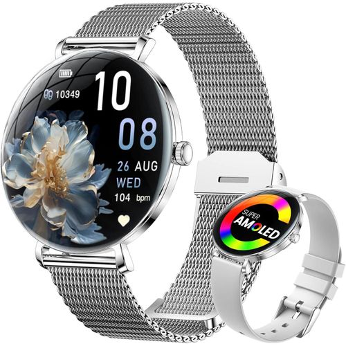 Fur Damen Smartwatch mit Telefonfunktion IP68 wasserdicht, 180+Zifferblätter Menstruationszyklus Schrittzähler, Herzfrequenzmesser