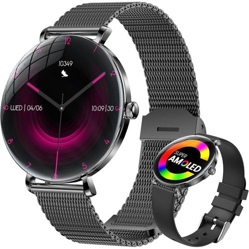 Fur Damen Smartwatch mit Telefonfunktion IP68 wasserdicht, 180+Zifferblätter Menstruationszyklus Schrittzähler, Herzfrequenzmesser