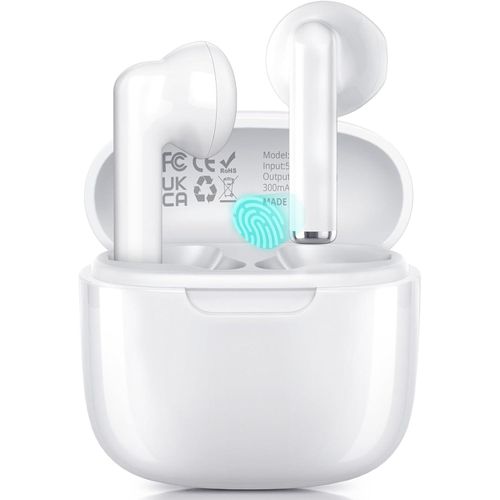 Kopfhörer Kabellos Bluetooth 5.3 mit 4 ENC Mikrofon, In Ear kopfhörer Bluetooth mit HiFi Stereo Tiefer Bass, IP7 Wasserdicht Lange Wiedergabedauer