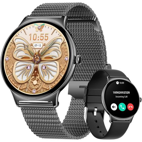 Smartwatch Damen mit Telefonfunktion, Fitness Tracker 120+ Sportmodi/IP68/SpO2/Herzfrequenz/Menstruationszyklus