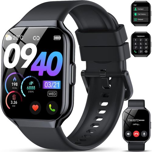 Smartwatch Herren Damen mit Telefonfunktion, 1.96