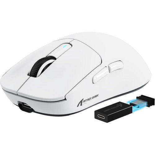 Gaming-Maus Superlight, 42000DPI, 49g Ultraleicht Mouse, Optical Schalter, 2.4G/BT/Kabelgebunden, Bis zu 200 Std. Akku