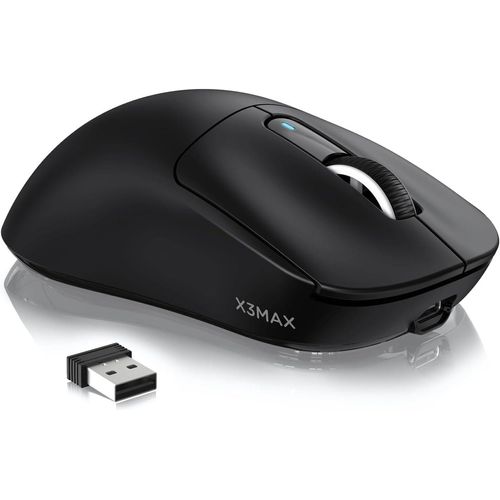 Gaming-Maus Superlight, 42000DPI, 49g Ultraleicht Mouse, Optical Schalter, 2.4G/BT/Kabelgebunden, Bis zu 200 Std. Akku