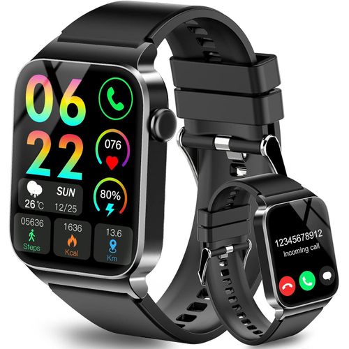 Smartwatch mit Telefonfunktion, Smart Watch 100+ Sportmodi, Fitnessuhr mit Schrittzähler