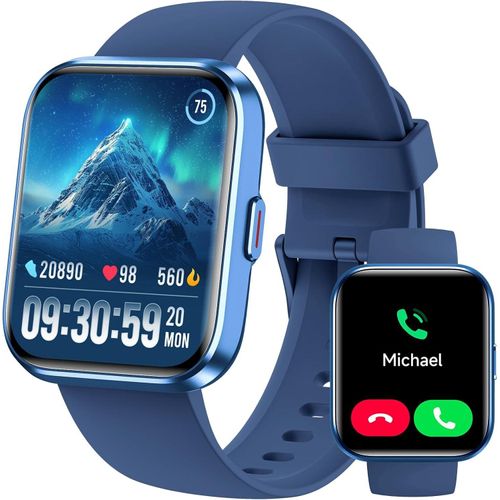Herren Smartwatch mit Telefonfunktion & Alexa, 100 Sportmodi & IP68, Herzfrequenz-SpO2-Schlafmonitor Schrittzähler