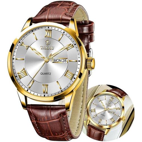 Uhren Herren Gentleman Herrenuhr Business Freizeit Herren Uhren Luxus Herren Armbanduhr Römische Ziffern Männer Uhr Mit Datums- & Tagesanzeige Herren