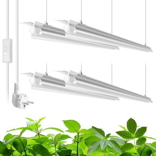 Barrina T8 Pflanzenlampe, 168 W (4 x 42 W), Vollspektrum, 119 cm, LED-Wachstum Licht, V-Form 4-Fuß-Kettenleuchten Innenpflanzen, hohe PPFD, 5000 K, Pa