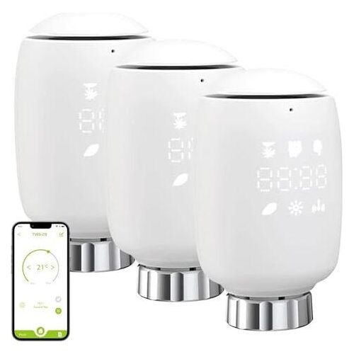 Thermostat intelligent Smart Radiator, Heizthermostat -App -Funktion, programmierbare Digitalanzeige, Zeitpläne, kompatible Alexa/Google -Home (3)