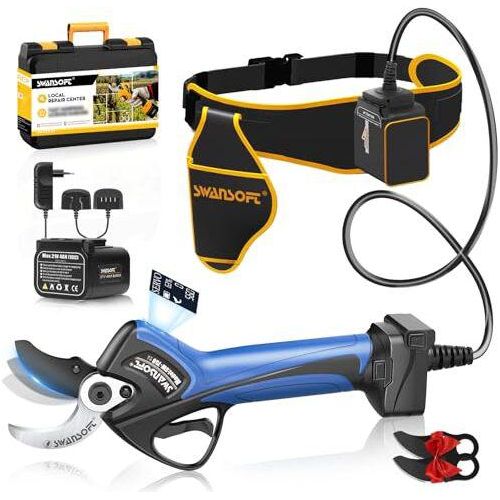 Batterie -Schnittschere 40 mm, allmählicher Update +: 21 V Elektrische 1050 W, 4000 mAh Batterien x 2, bürstenloser Motor, LCD -Display (blau)