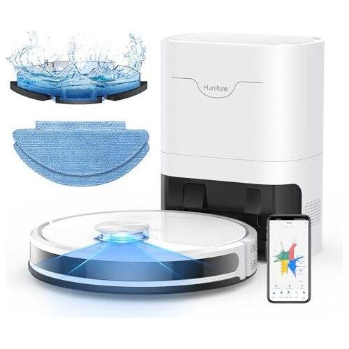 Roboter -Staubsauger -MOP -MOP -Funktion, Honits Q6 SE Cleaner, 3500PA gespeicherte Karten, ideales Haustierhaar, Teppichböden, Laufzeit 200 Minuten (