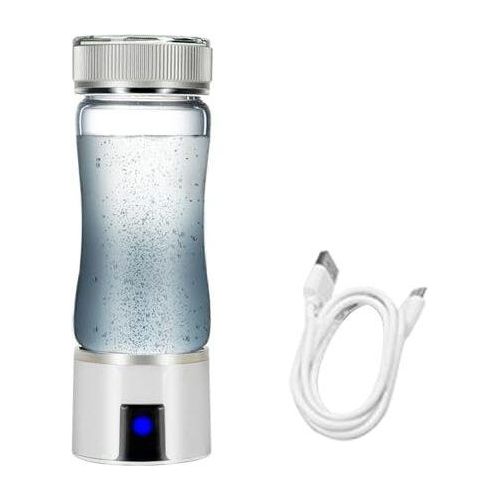 QIEBENAV Molekulare Wasserstoffwasserflasche Reise 300 ml reicher tragbarer Glasgenerator Gesunde Trinkbecher Geburtstag weiß