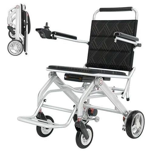 D01 14,1 kg Ultraleicher elektrischer Rollstuhl, faltbare Flugzeuge kompatibel, abnehmbare 12A -Lithiumbatterie, Ladungskapazität 150 kg, Rollstuhlhau