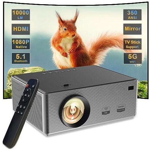 Tragbarer 2.4G / 5G WiFi Beamer Bluetooth Projektor unterstützt 4 K 170 Zoll Full HD Heimkino 500 Ansi Lumen Mini-WLAN-Bluetooth-Projektor