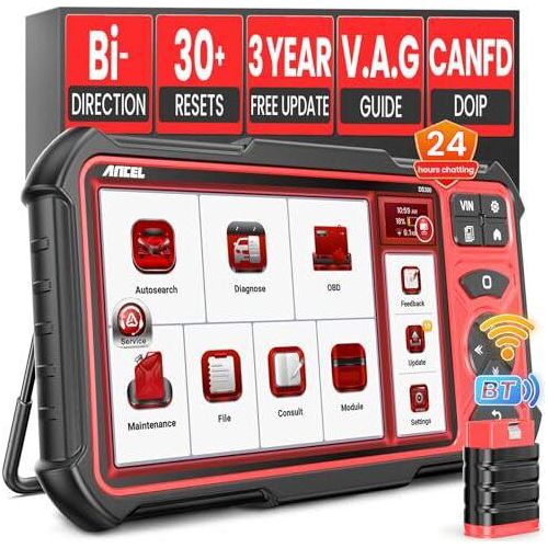 ANCEL DS300 Wireless OBD2 Diagnosegerät für Alle Fahrzeuge, BT Auto mit System und 30+ Resets, Bidirektionale Auslesegerät CANFD&DOIP,