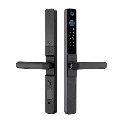 Smart Fingerabdrucktür Schloss Glockenkamera, schlüssellloser Eingangsgriff, biometrische Tür, 35-120 mm