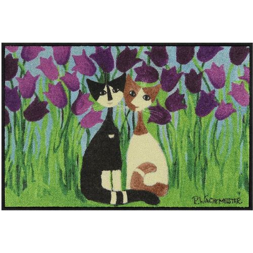 Fußmatte SALONLOEWE, bunt (grün, lila), B:50cm H:7mm L:75cm, Polyamid, Polyamid, Teppiche