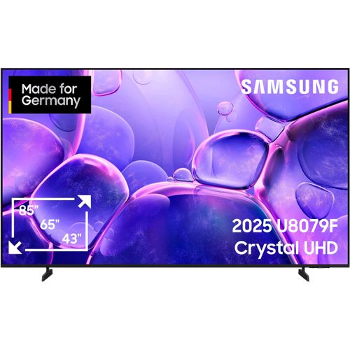 SAMSUNG LED-Fernseher "GU75U8079FU LED-Fernseher", G (A-G), schwarz, 75, Fernseher, Crystal UHD, Q-Symphony, Dolby Surround Sound, Triple Tuner, Smart-Hub