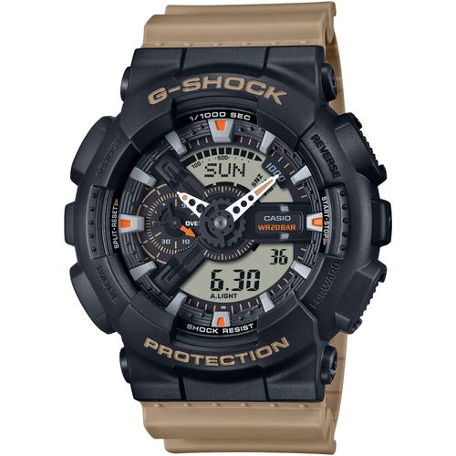 Chronograph CASIO G-SHOCK, braun (beige, schwarz), Armbanduhren, Herren, Quarzuhr, Armbanduhr,Herrenuhr,digital,bis 20 bar wasserd.Resinarmband