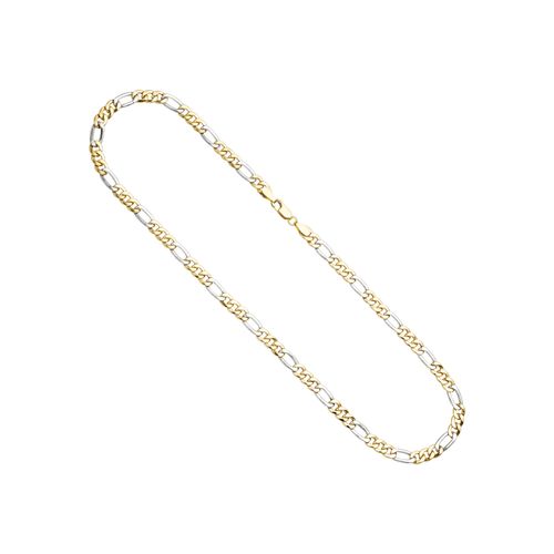 Goldkette JOBO, gold (gelbgold 333), Halsketten, Damen, Gelbgold 333-Weißgold 333, L: 50cm, Gelbgold 333, Weißgold 333, Figarokette 333 Gold bicolor 50 cm