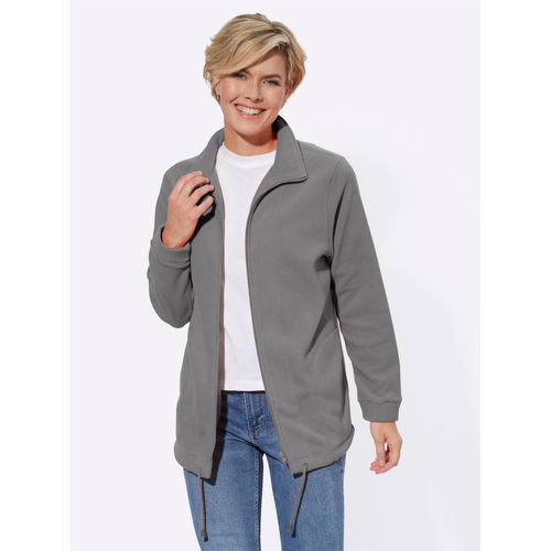 Fleecejacke CASUAL LOOKS, Damen, Gr. 27, grau, 100% Polyester, unifarben, lässig geschnitten, Langarm, Jacken
