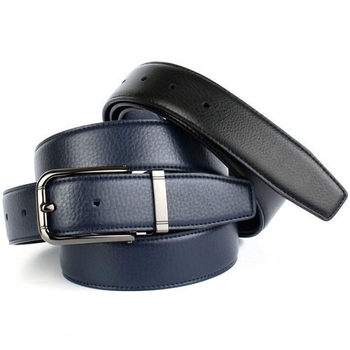 Ledergürtel ANTHONI CROWN, Damen, Gr. 95, schwarz (dunkelblau, schwarz), Leder, unifarben, Gürtel, Wendegürtel in dunkelblau und schwarz