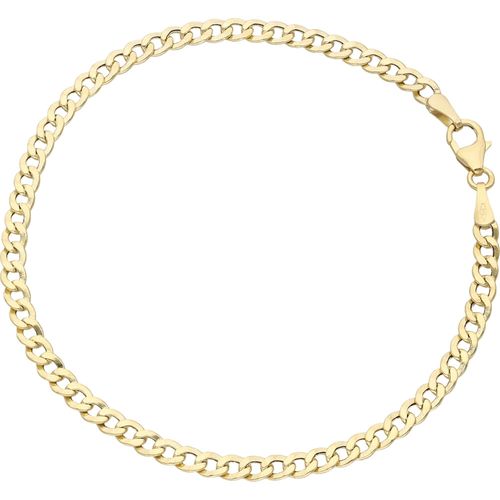 Panzerarmband LUIGI MERANO "Panzerkette glanz, Gold 375" Gr. 21, gold, Armbänder, Damen, 21cm, Gelbgold 375, Panzerarmband