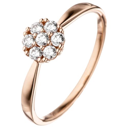Goldring JOBO Gr. 56, rosa (roségold 333), Fingerringe, Damen, 56, Roségold 333, Rosu00e9gold 333, 333 Roségold mit Zirkonia