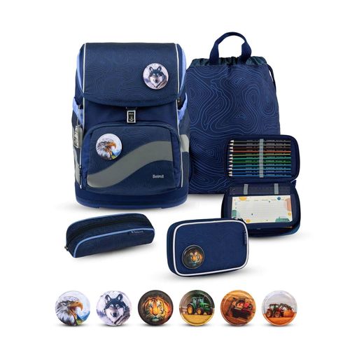 Rucksack Smarty Plus Premium Schulranzen Set 5-t. Topographic Tasche